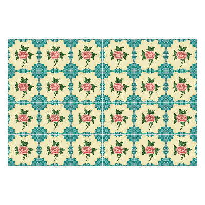 Nálepka na dlaždice Retro vintage květiny