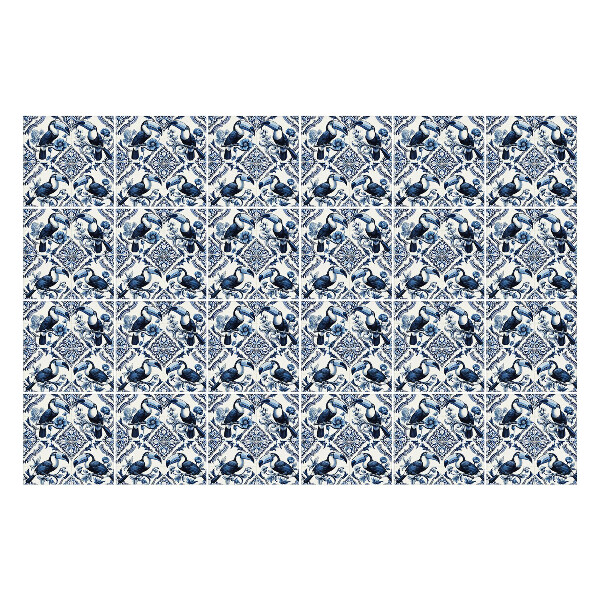 Nálepka na dlaždice Elegantní ptáci a květiny