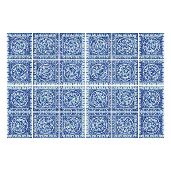 Samolepka na dlaždice Květinový motiv v síťce