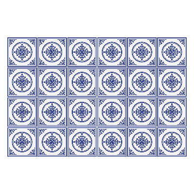 Nálepka na dlaždice Klasické ozdoby ve čtvercích