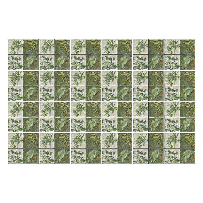 Samolepka na dlaždice Listí na starých dlaždicích