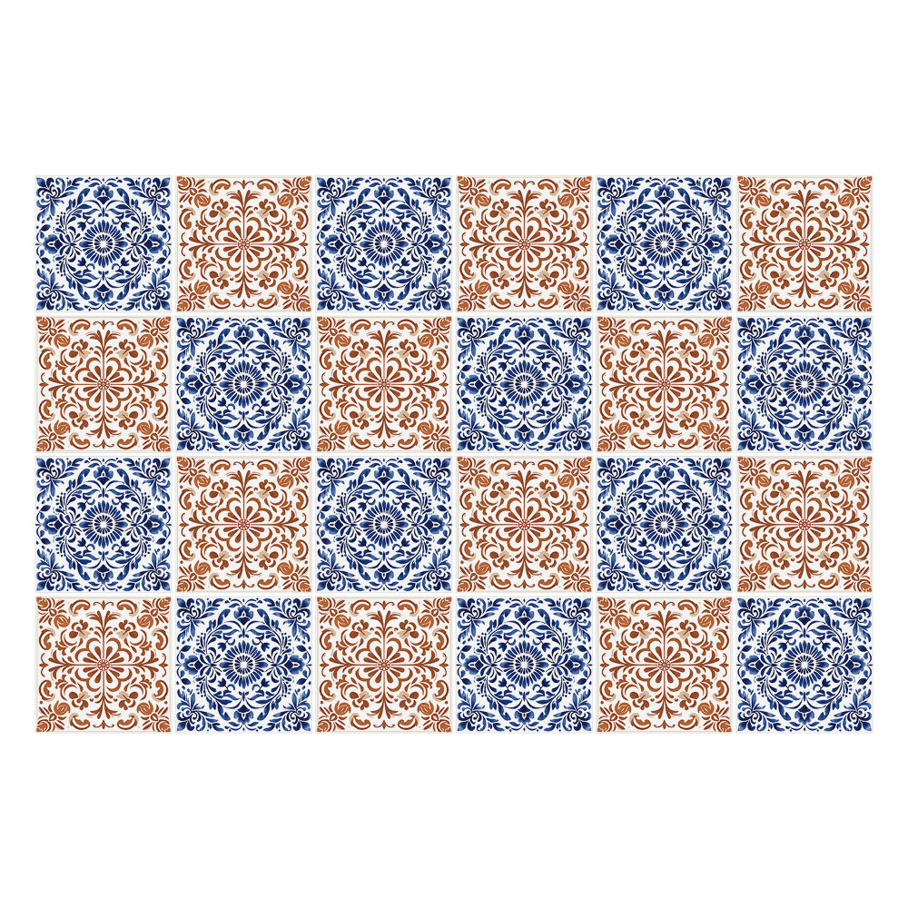 Samolepka na dlaždice Květinové ozdoby v síťovině