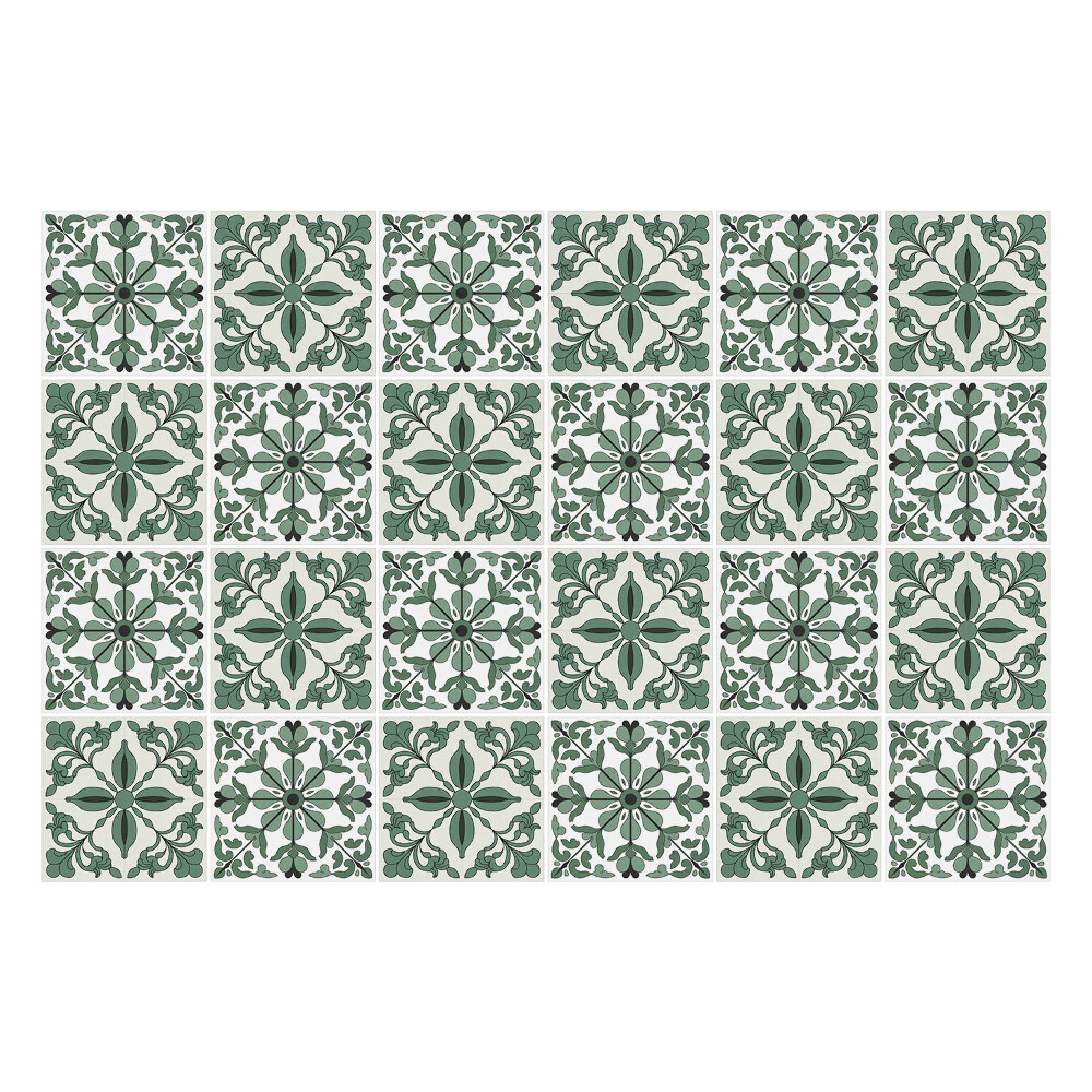 Samolepka na dlaždice Květinové ozdoby v síťovině