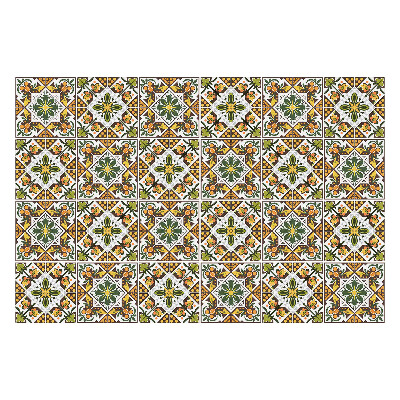 Nálepka na dlaždice Květinové ozdoby ve čtvercích