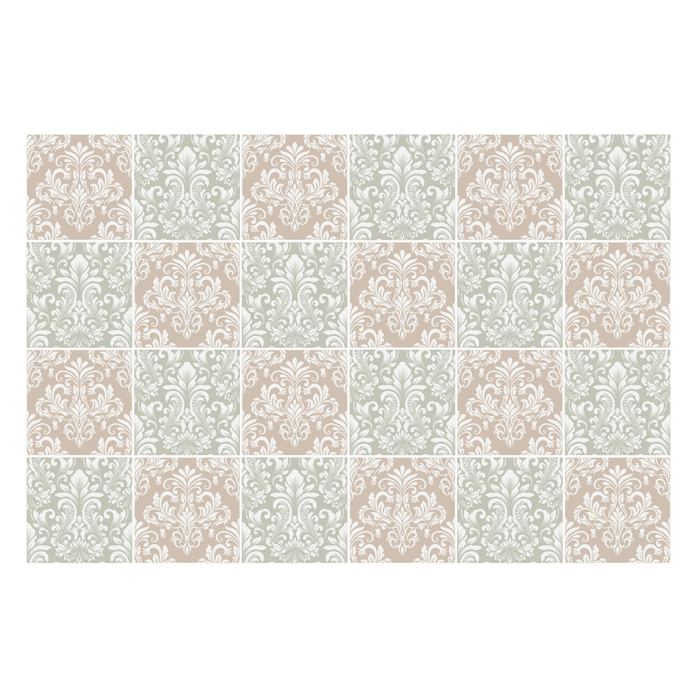 Samolepka na dlaždice Elegantní květinové ozdoby