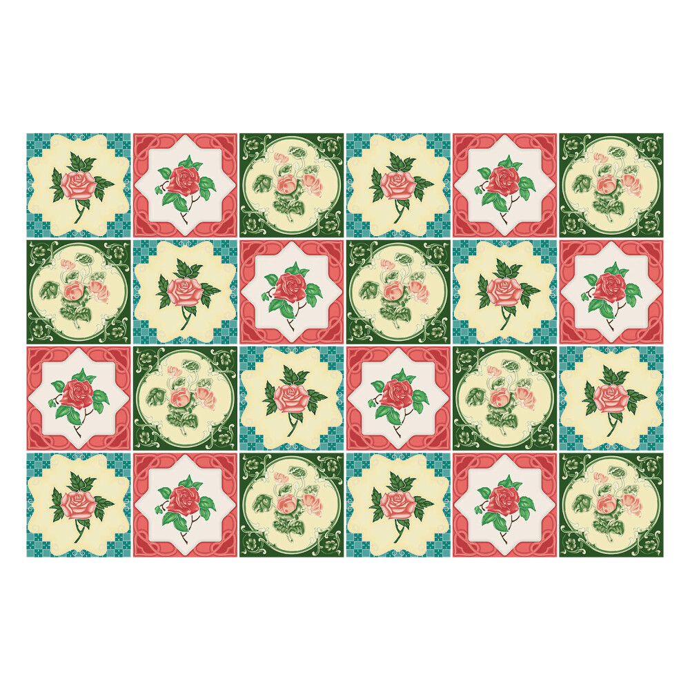 Samolepka na dlaždice Květinové motivy růží