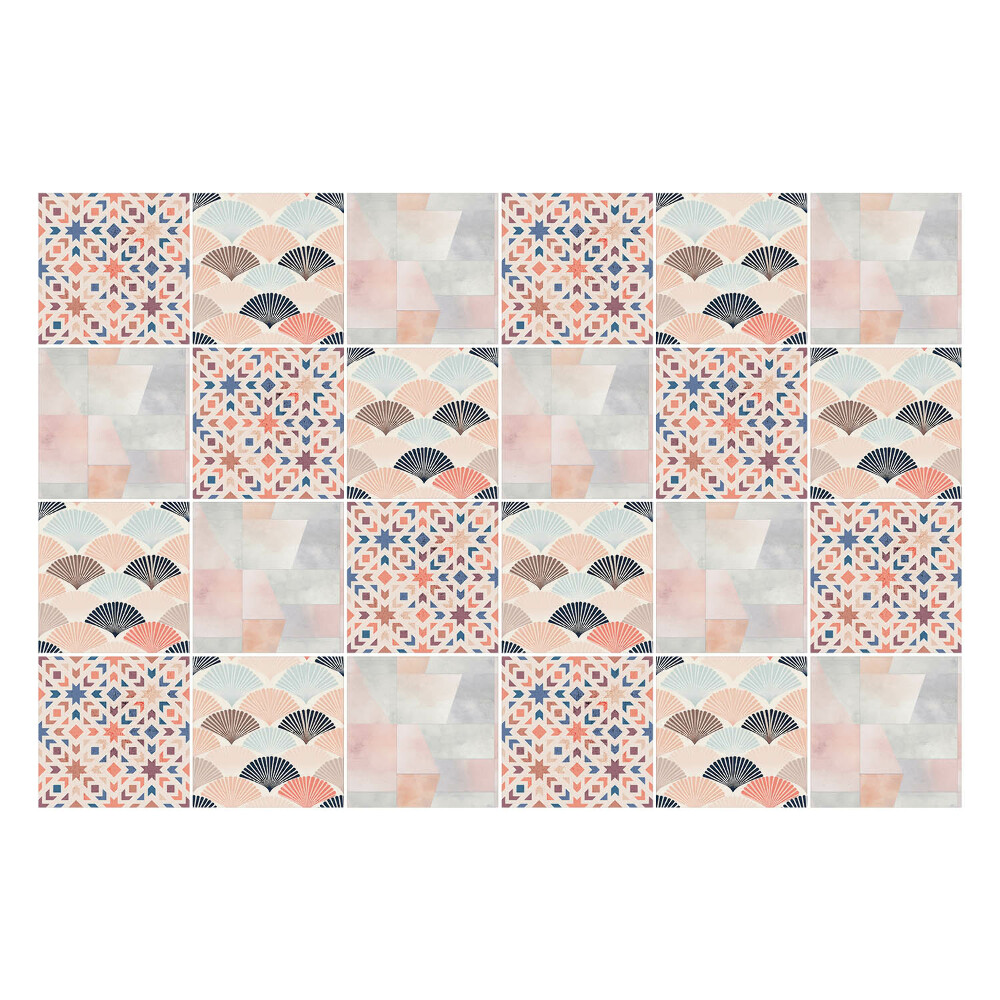 Nálepka na dlaždice Pastelová mozaika vzorů