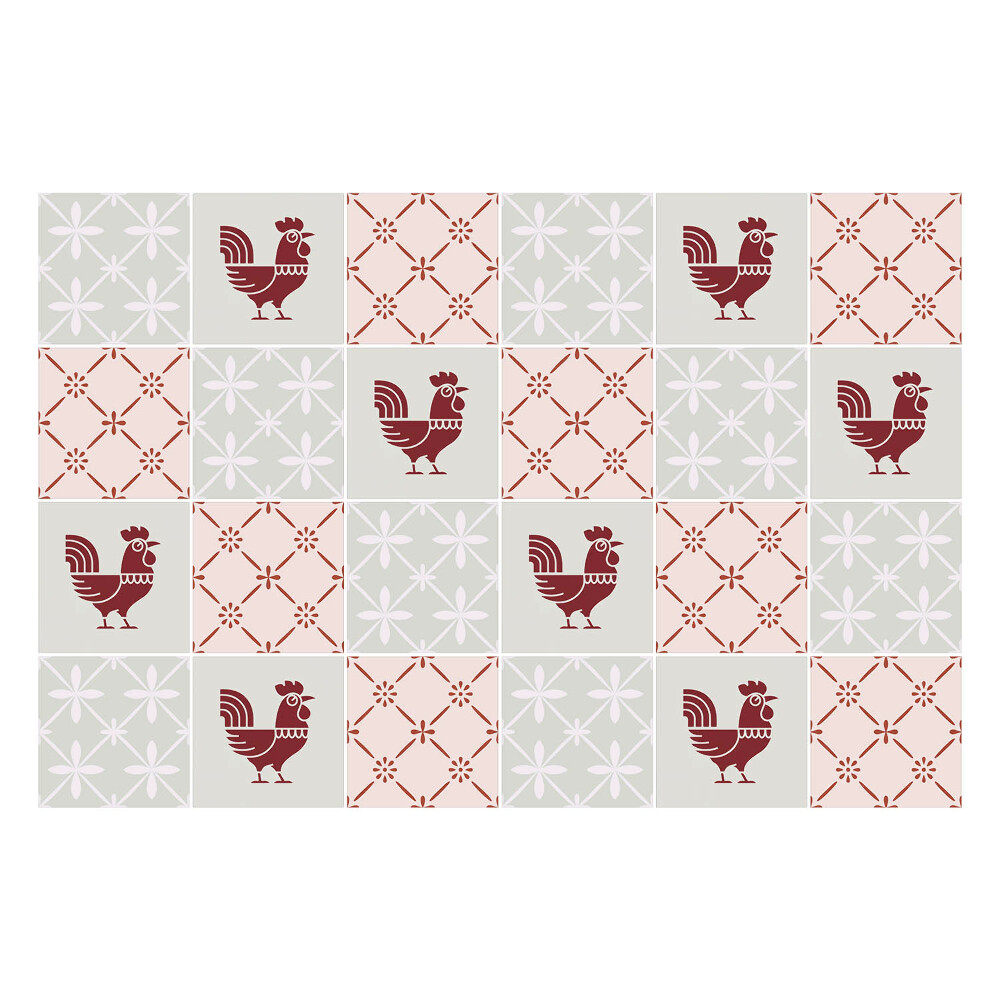 Samolepka na dlaždice Kostkované lišky