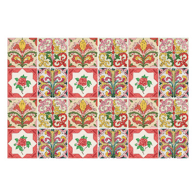 Samolepka na dlaždice Květinové ozdoby