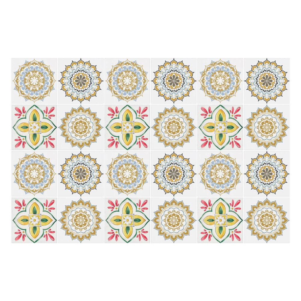 Nálepka na dlaždice Květinové mandaly a ozdoby