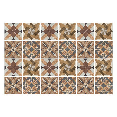 Samolepka na dlaždice Geometrie ve dřevě