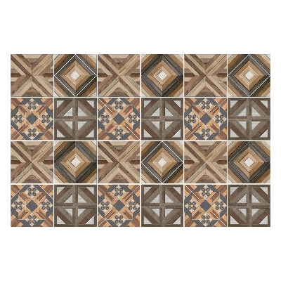 Nálepka na dlaždice Geometrické dřevěné aranžmá