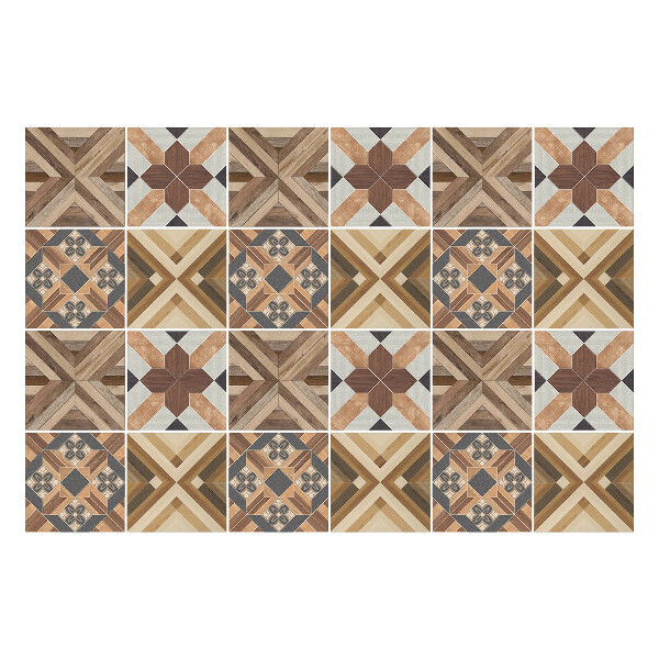 Samolepka na dlaždice Geometrické dřevěné aranžmá
