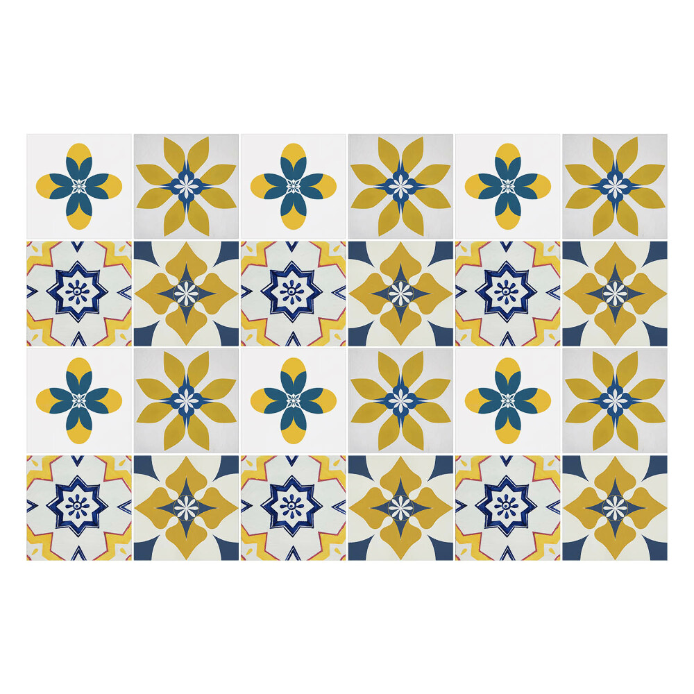 Nálepka na dlaždice Pastelové květinové motivy