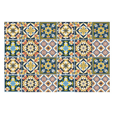 Nálepka na dlaždice Orientální květinové motivy