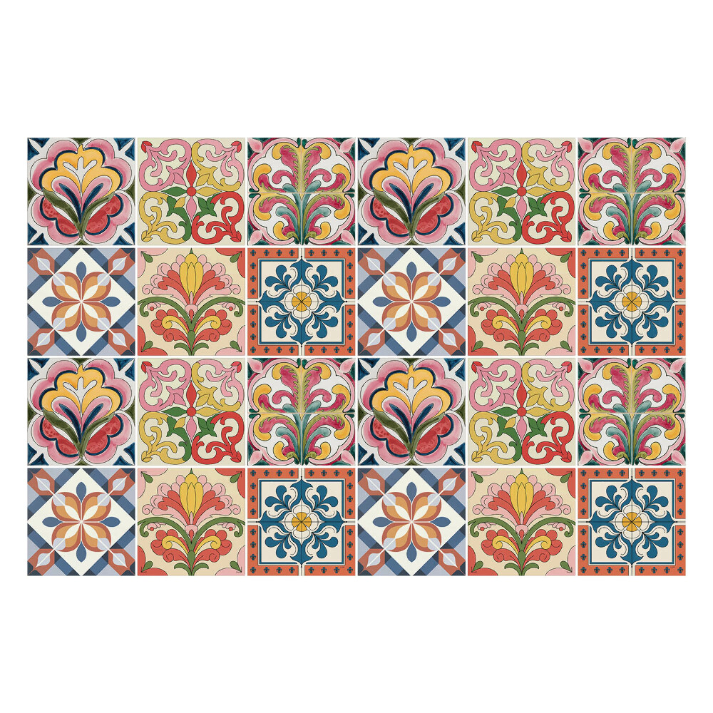 Nálepka na dlaždice Květinové ozdoby v mozaice