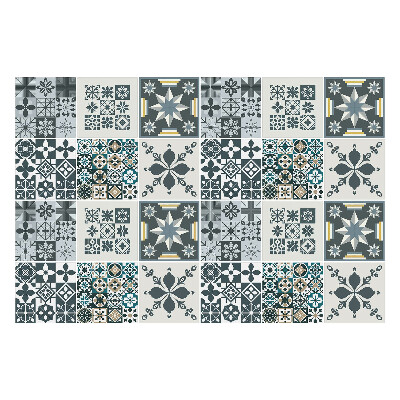 Nálepka na dlaždice Geometrické květiny a postavy