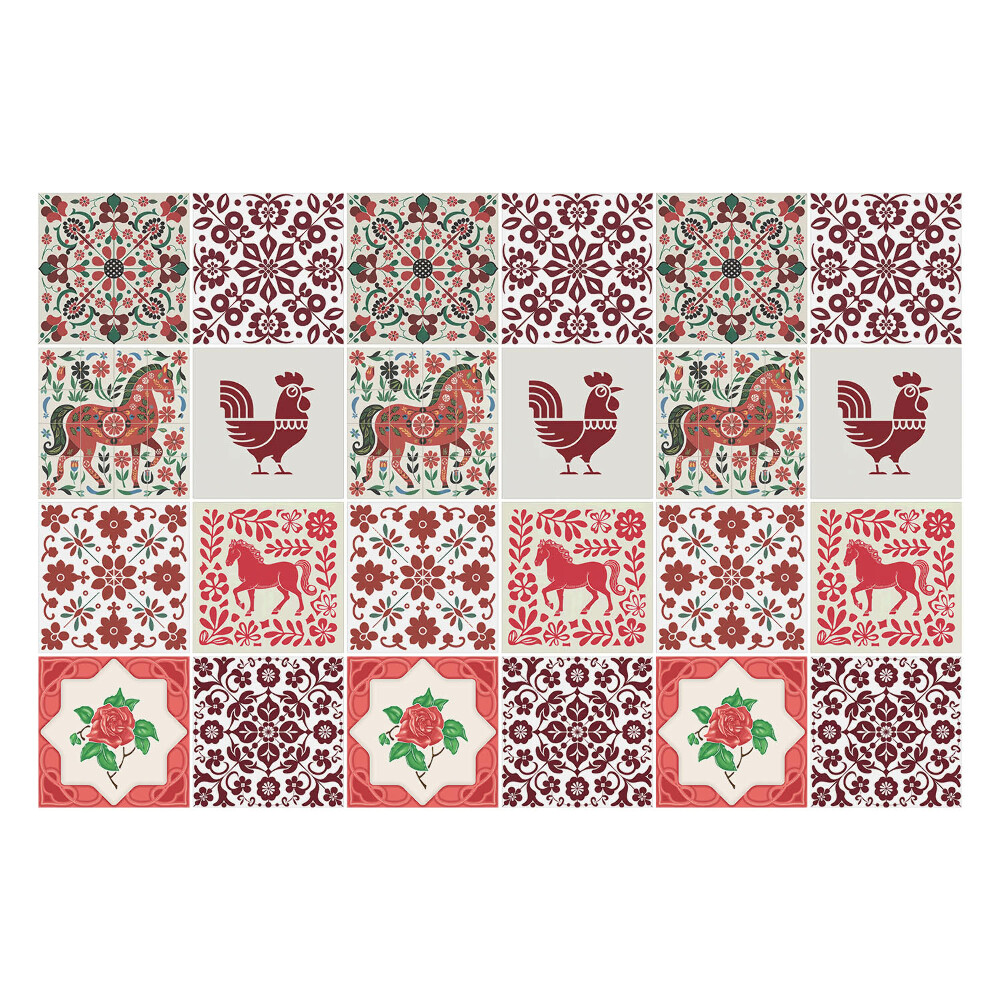 Nálepka na dlaždice Tradiční lidové motivy