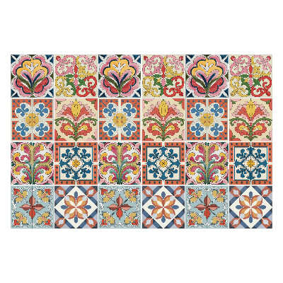 Samolepka na dlaždice Retro květinové vzory