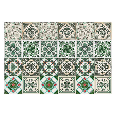 Samolepka na dlaždice Orientální květinové motivy