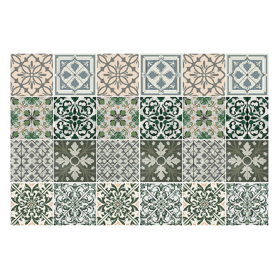 Samolepka na dlaždice Rostlinné a geometrické motivy