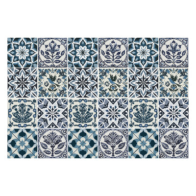 Samolepka na dlaždice Květinové geometrické motivy