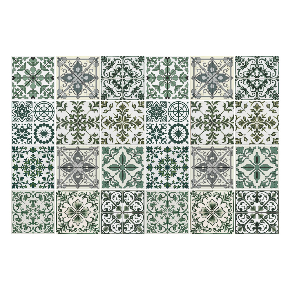 Nálepka na dlaždice Květinové ozdoby v mozaice