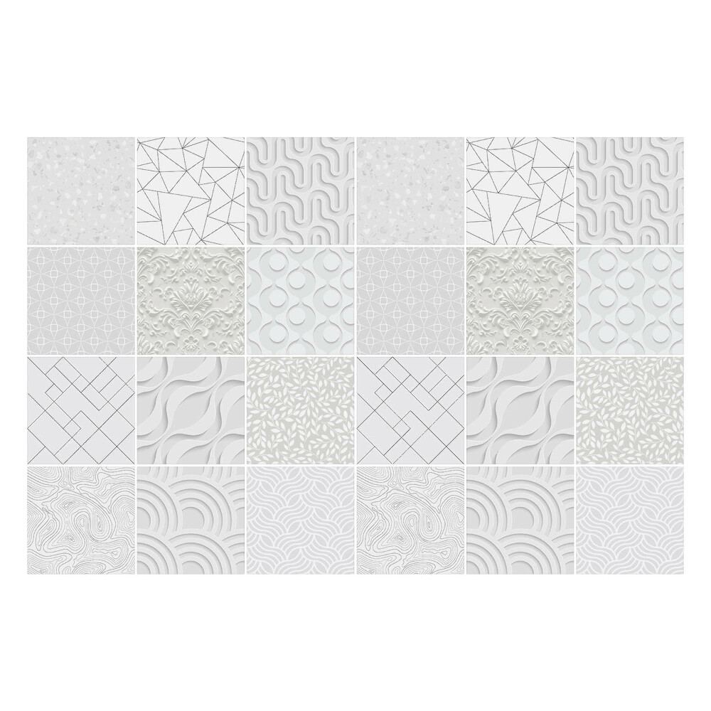 Samolepka na dlaždice 3D formy a vlny