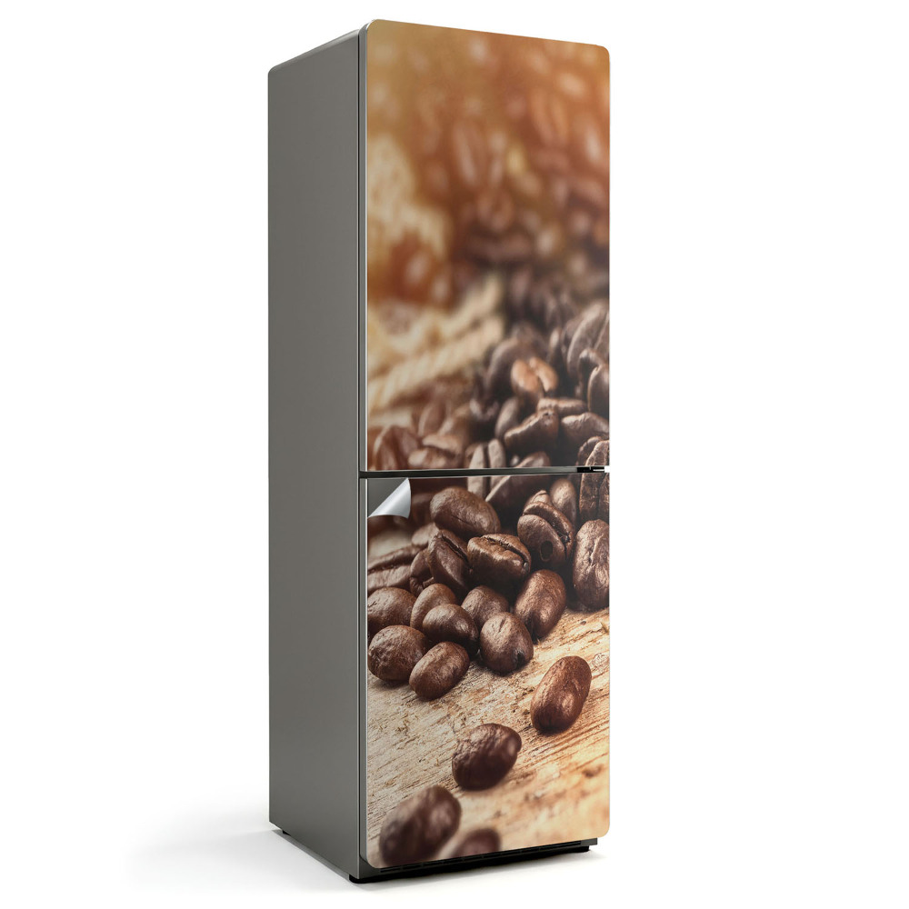 Fototapeta na chladničku Rozlitá kávová zrna