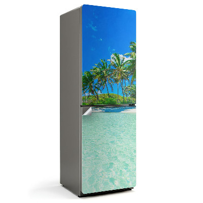 Fototapeta na chladničku Tropická pláž s palmami