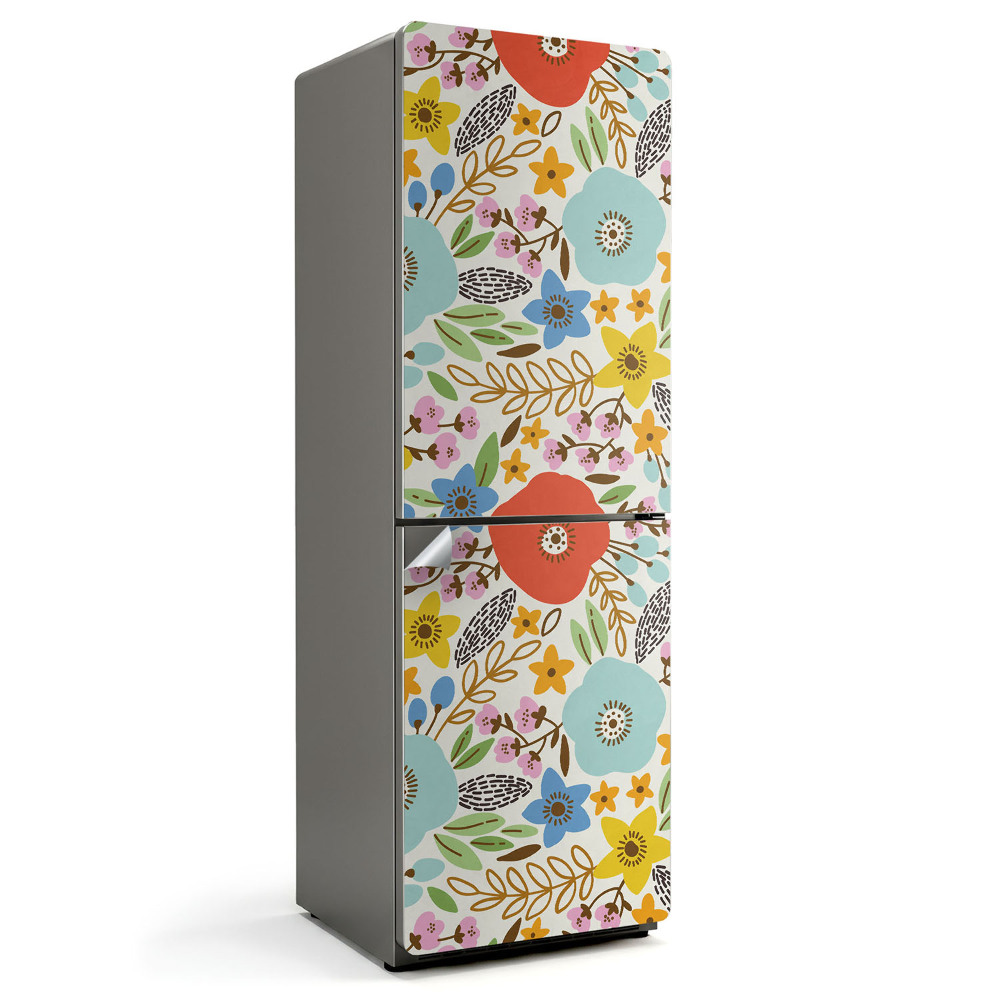 Nálepky na chladničku Retro květinový vzor