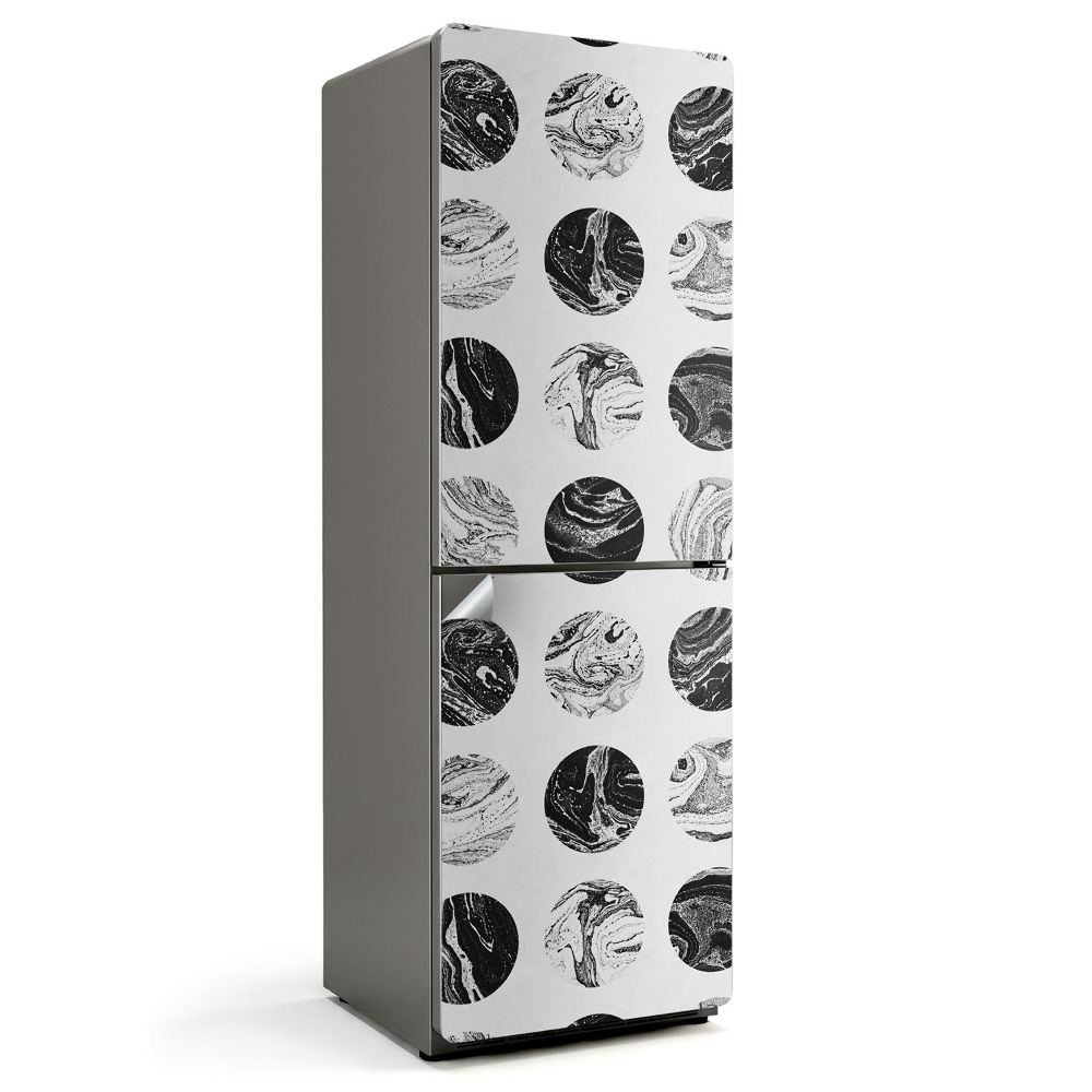 Nálepky na chladničku Kruhy se vzorem mramoru