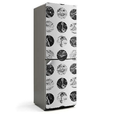 Nálepky na chladničku Kruhy se vzorem mramoru