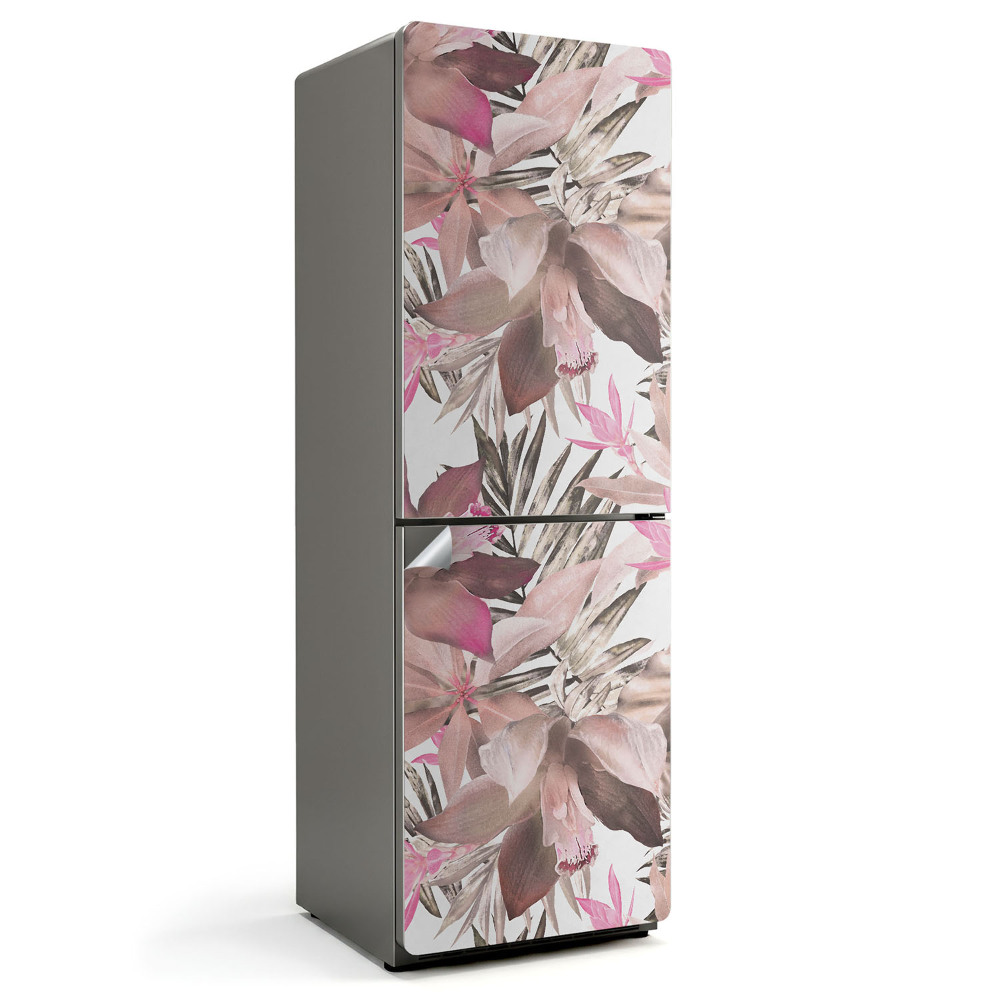 Nálepky na chladničku Květinový vzor s listy