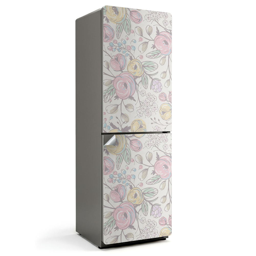 Nálepky na chladničku Květinový vzor v pastelech