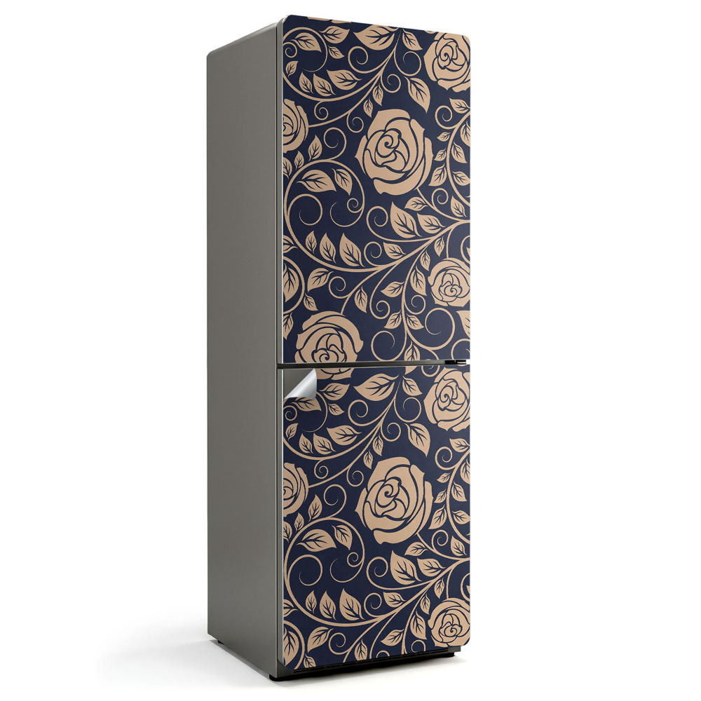 Nálepky na chladničku Květinový vzor s listy