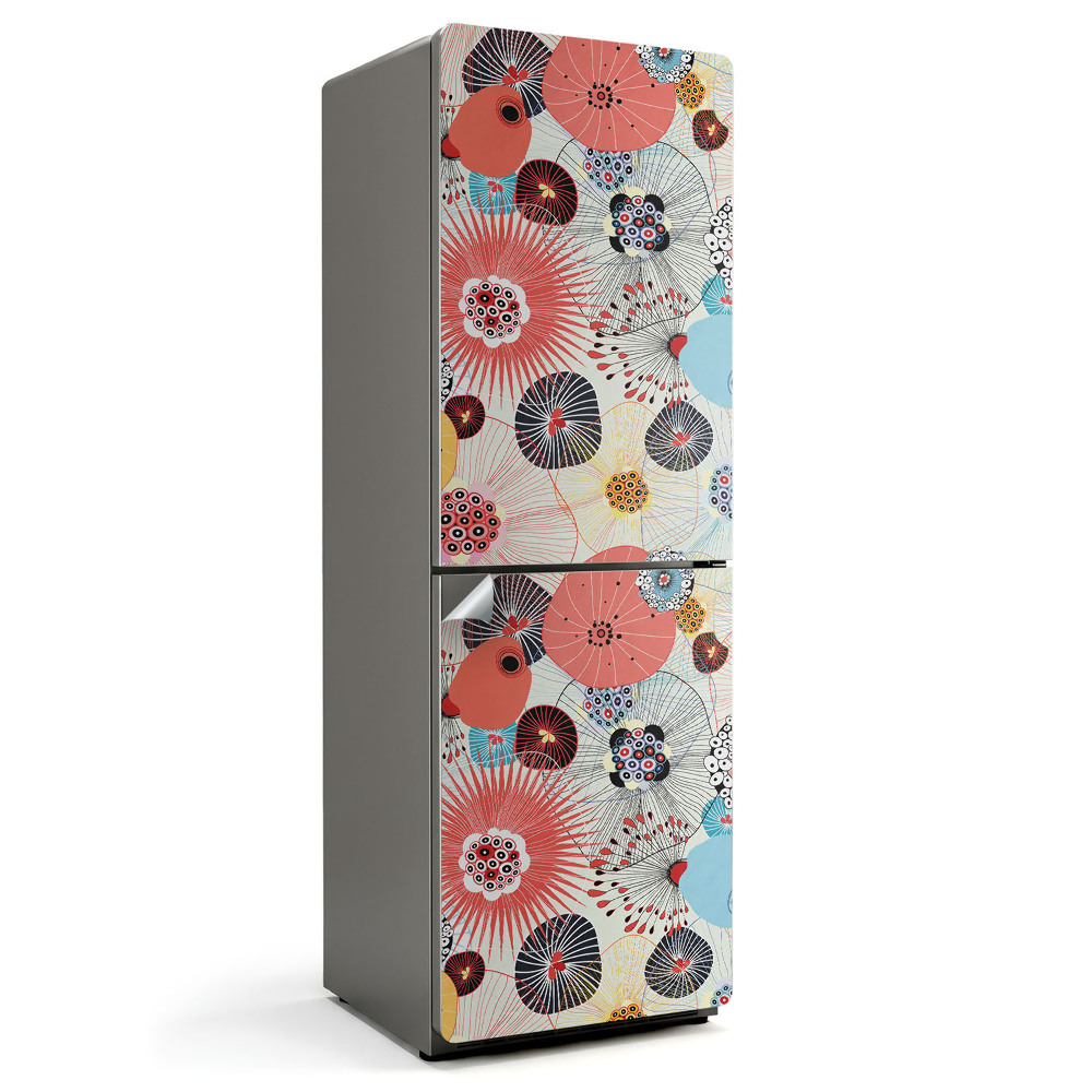 Nálepky na chladničku Abstraktní květinové vzory