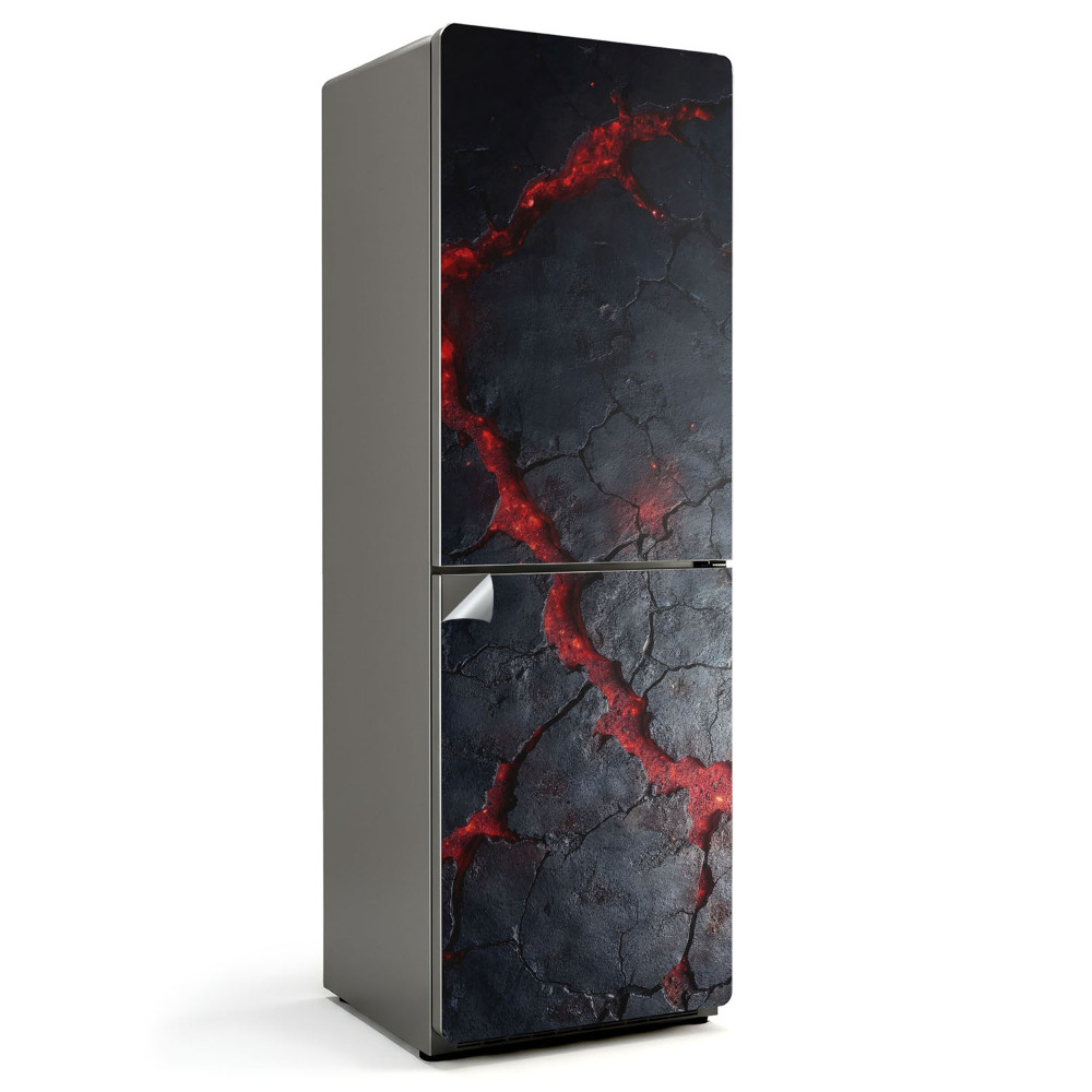 Nálepky na chladničku Popraskaný povrch lávou