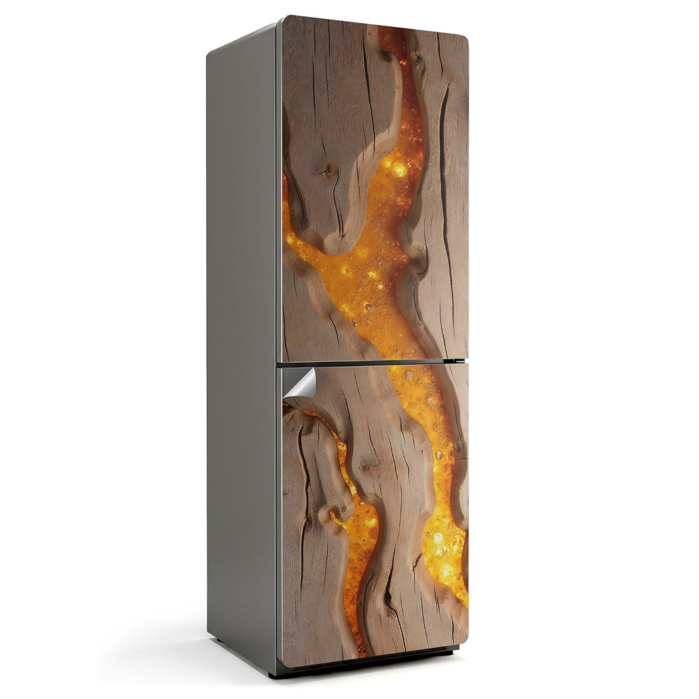 Fototapeta na chladničku Přírodní vzor dřeva s pryskyřicí