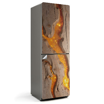 Fototapeta na chladničku Přírodní vzor dřeva s pryskyřicí