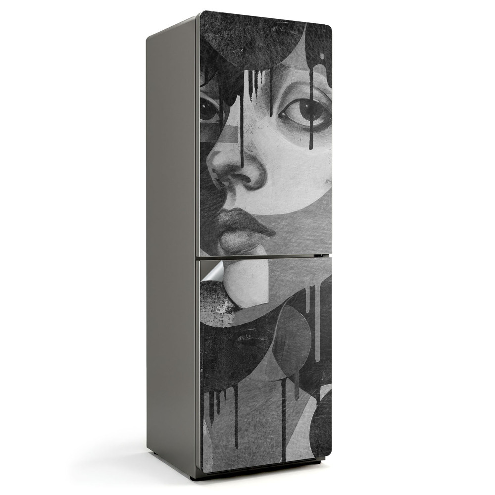 Nálepky na chladničku Abstraktní obličejový portrét