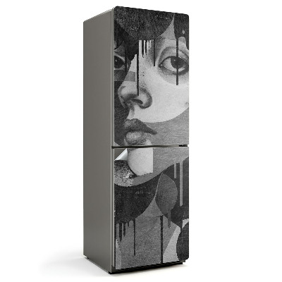 Nálepky na chladničku Abstraktní obličejový portrét