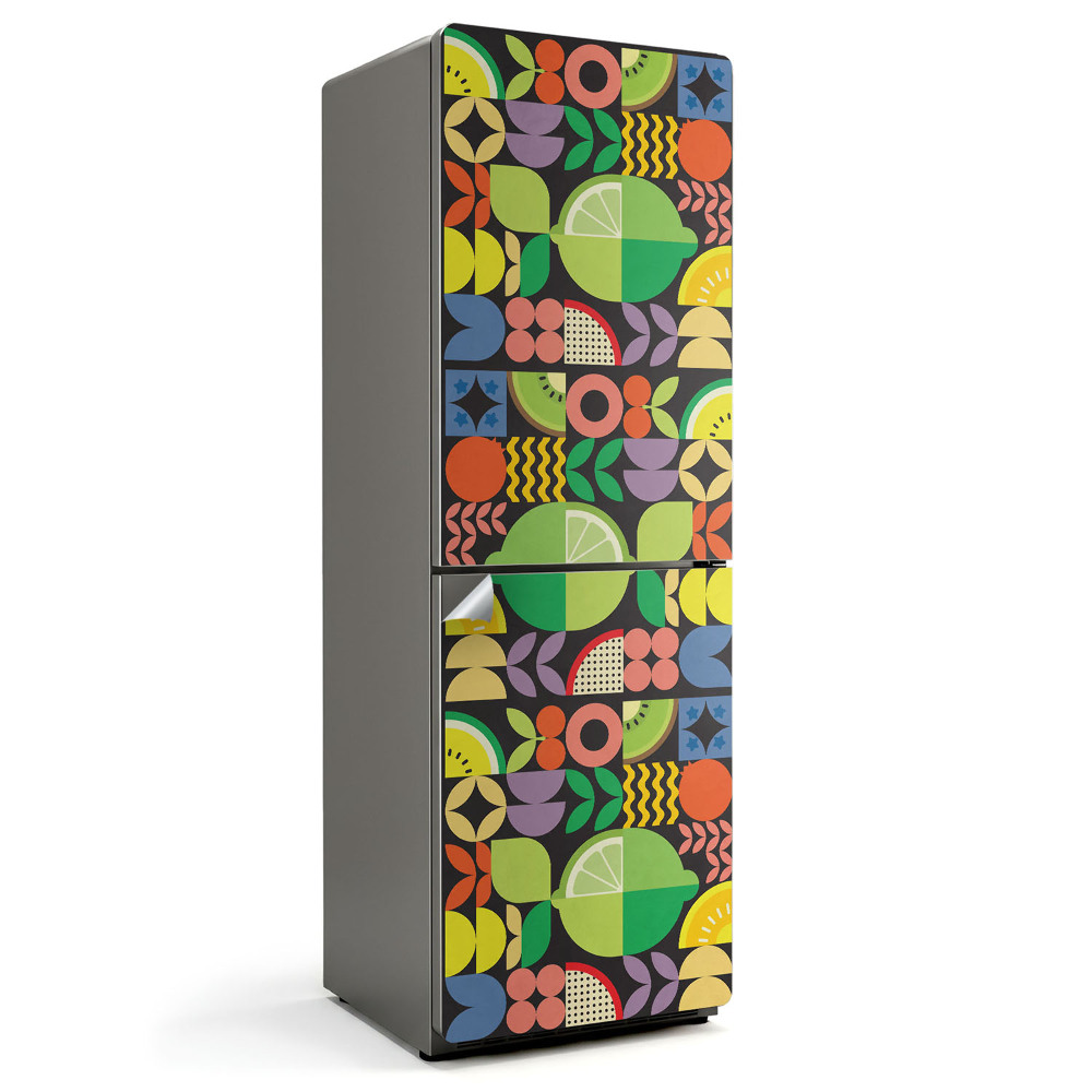 Nálepky na chladničku Ovoce geometrický vzor