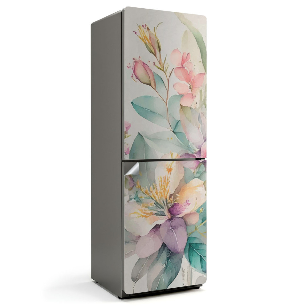 Nálepky na chladničku Květiny malované vodovými barvami