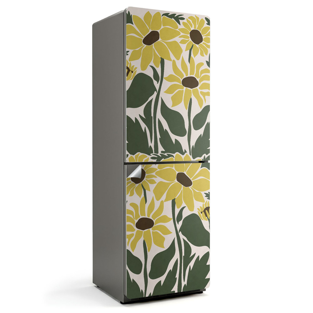 Nálepky na chladničku Květinový vzor s listy