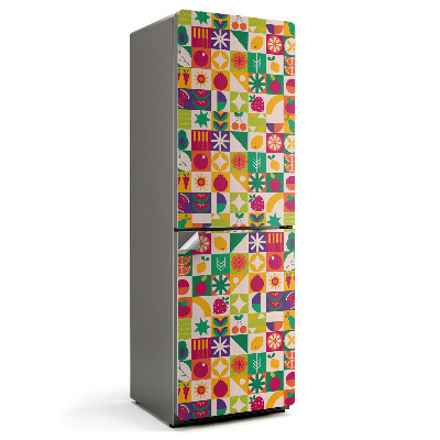 Nálepky na chladničku Barevný vzor s ovocem