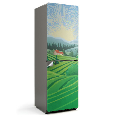 Nálepky na chladničku Slunná venkovská krajina