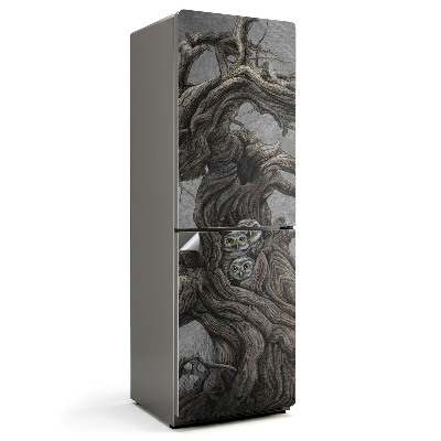 Nálepky na chladničku Sovy v díře stromu