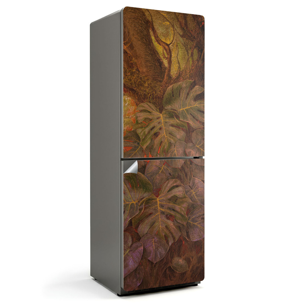 Nálepky na chladničku Detailní záběr tropických listů