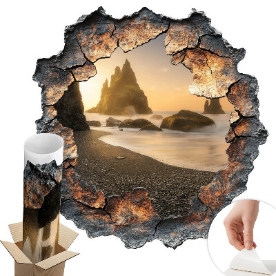 Fototapeta díra ve zdi 97x100 Vodní kameny